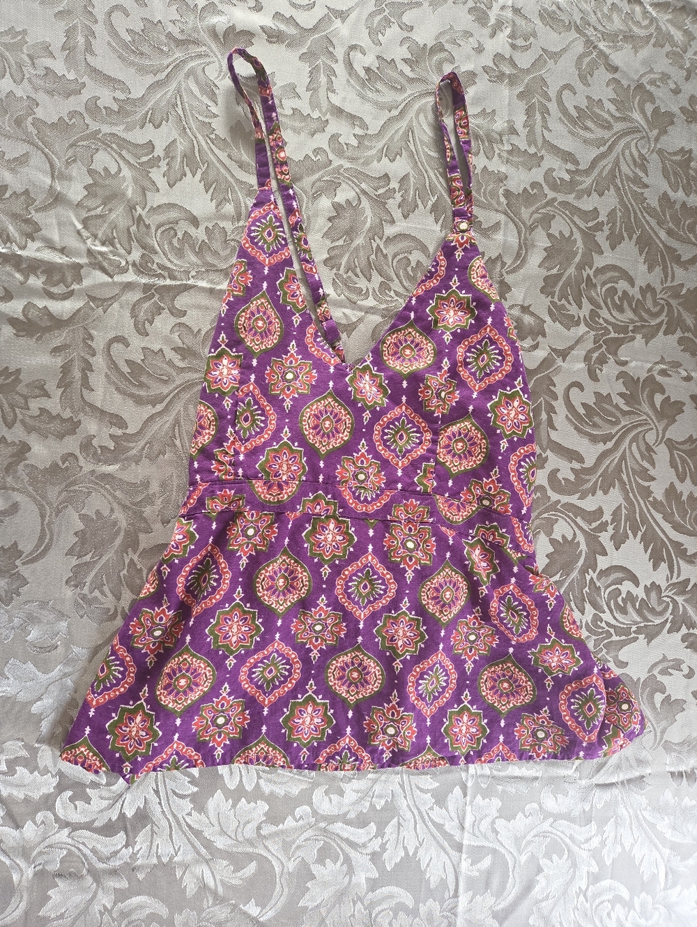 Patterned Boho Tank Made In India 100% Cotton